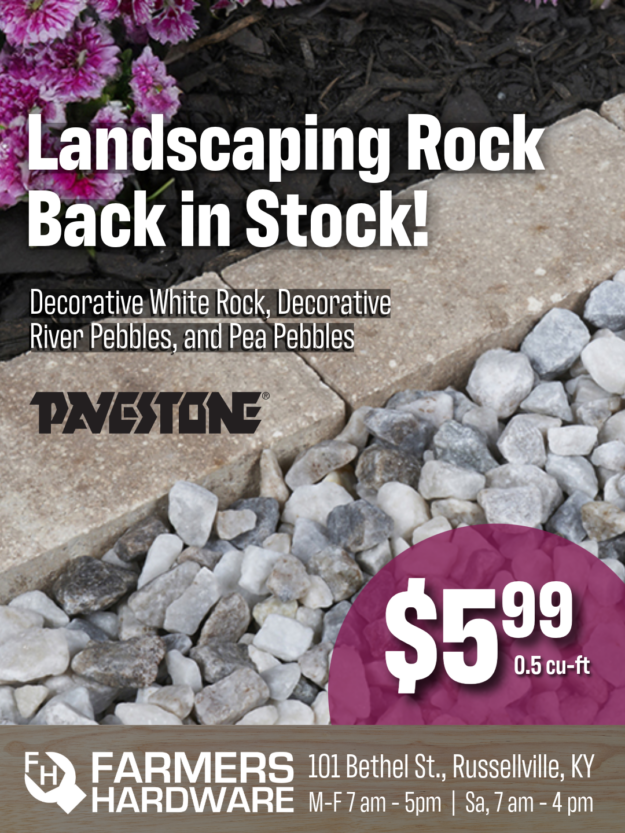 Farmers Hardware of Russellville, KY - Pavestone White Landscaping Rock on Sale while supplies Last