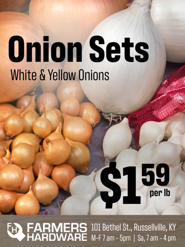 Farmers Hardware of Russellville, KY - White and Yellow Onion Sets - $1.59/lb While Supplies Last